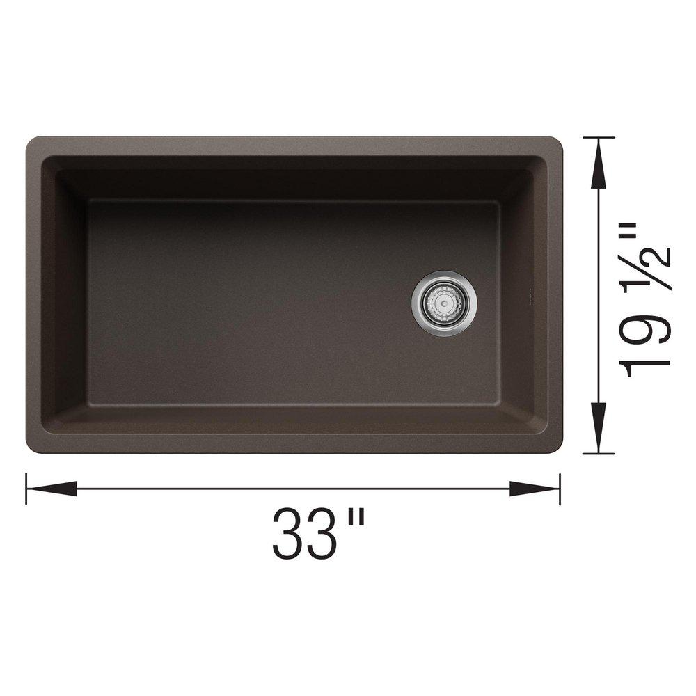 INTEOS SILGRANIT 33 SINGLE BOWL REVERSIBLE UNDERMOUNT WORKSTATION KITCHEN SINK - CAFT 
