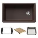 33 in. Undermount Silgranit Single Bowl Workstation Kitchen Sink in Caf&eacute; 