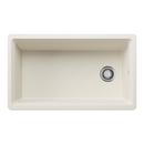 33 in. Undermount Silgranit Single Bowl Workstation Kitchen Sink in Soft White