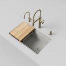 33 in. Undermount Silgranit Single Bowl Workstation Kitchen Sink in Soft White 
