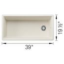 INTEOS SILGRANIT 39 SINGLE BOWL REVERSIBLE UNDERMOUNT WORKSTATION KITCHEN SINK - SOFT WHITE 