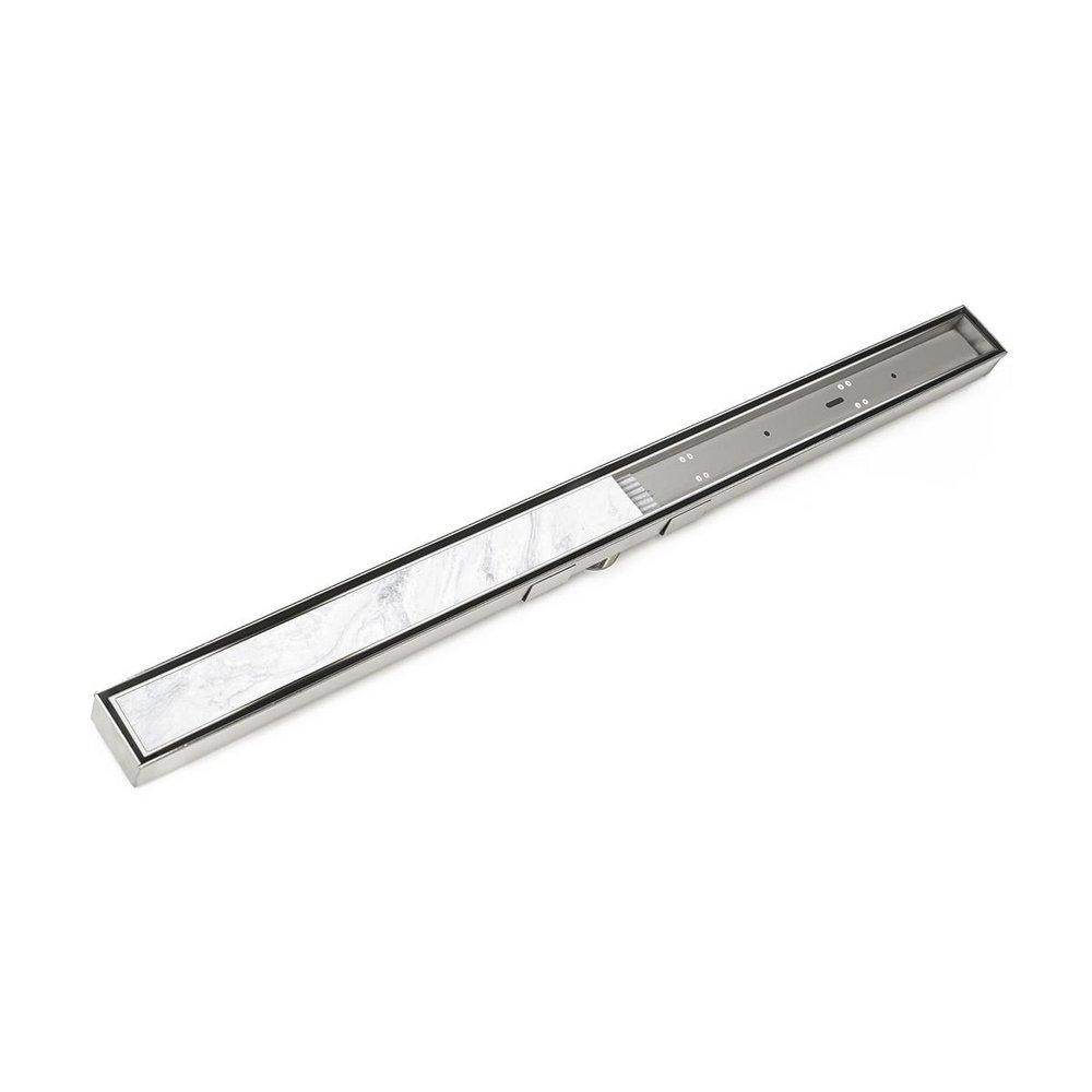 36 S-STAINLESS STEEL SERIES COMPLETE KIT WITH TILE INSERT FRAME IN POLISHED STAINLESS 