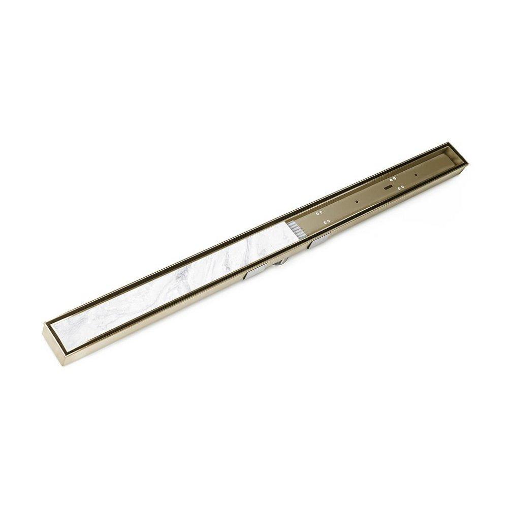 Infinity Drain Satin Brass 36 in. Linear Shower Drain with Tile Insert Frame 