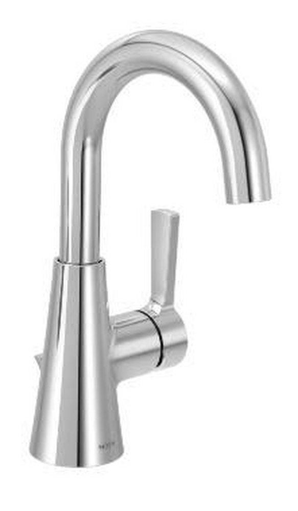 CHROME ONE-HANDLE HIGH ARC BATHROOM FAUCET 