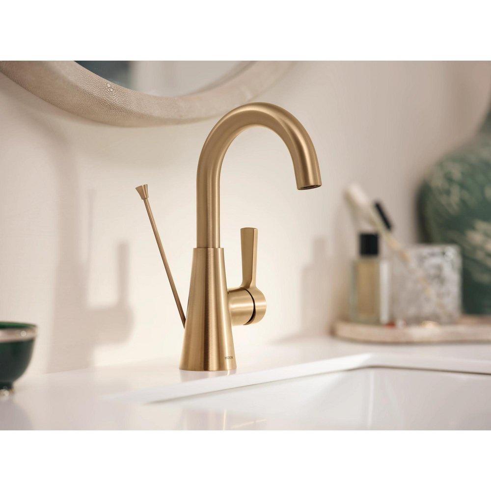 Moen Bronzed Gold Single Handle Monoblock Bathroom Sink Faucet 