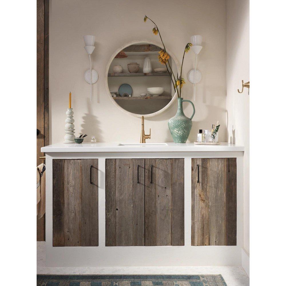 Moen Bronzed Gold Single Handle Monoblock Bathroom Sink Faucet 