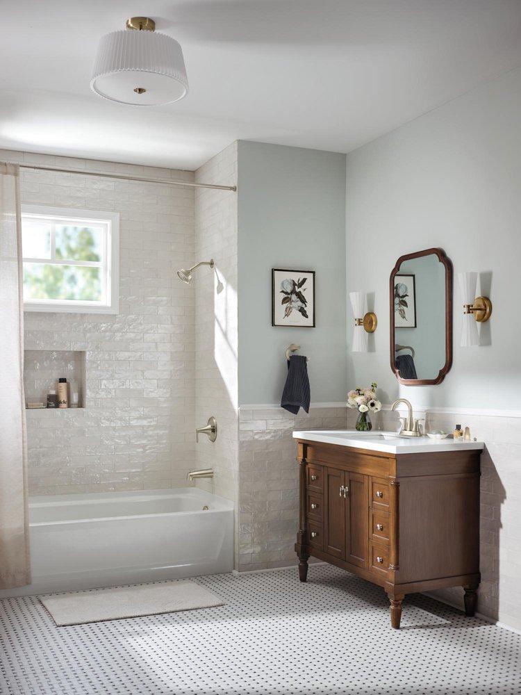 Moen Brushed Nickel Two Handle Centerset Bathroom Sink Faucet 