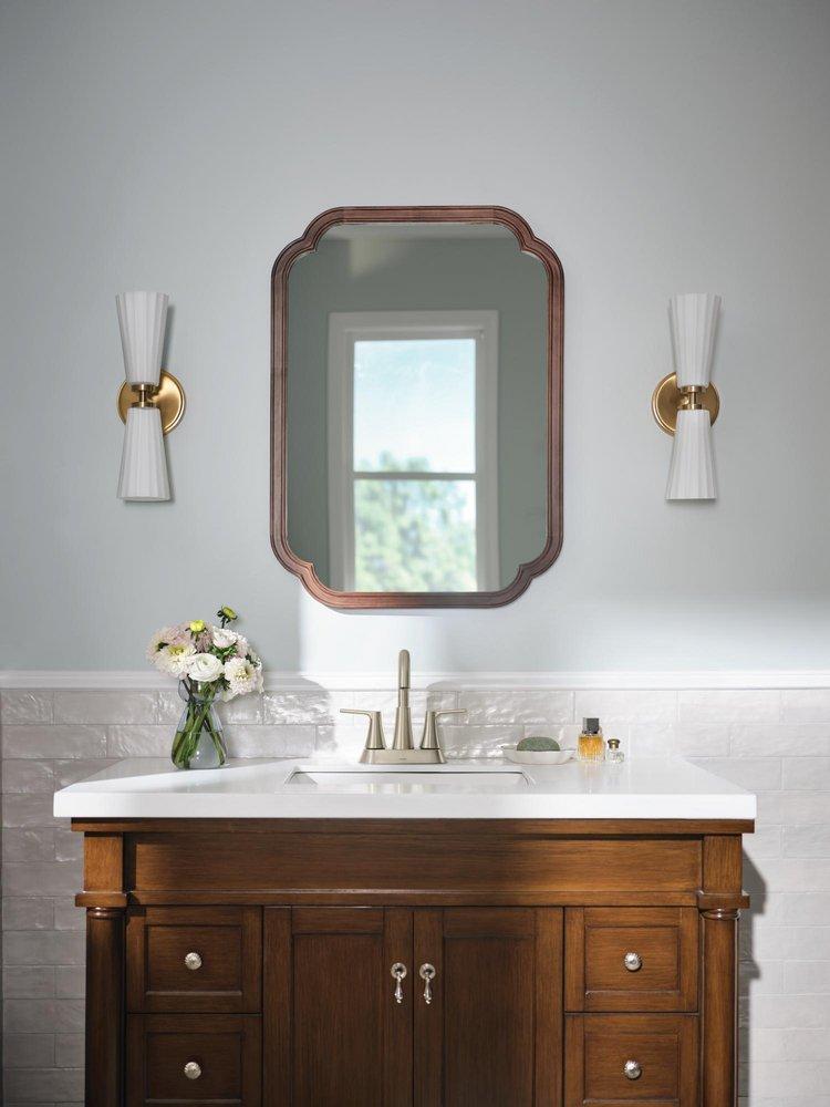 Moen Brushed Nickel Two Handle Centerset Bathroom Sink Faucet 