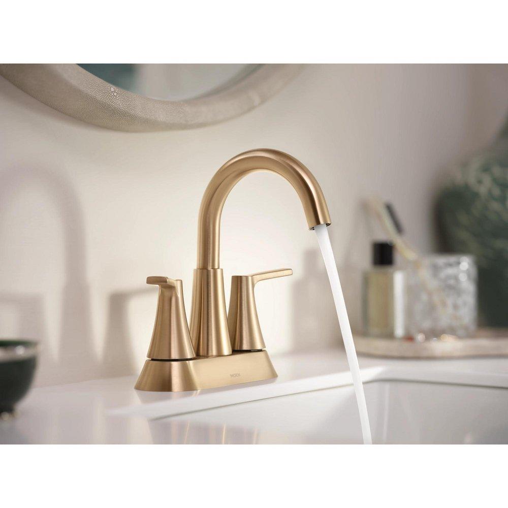 Moen Bronzed Gold Two Handle Centerset Bathroom Sink Faucet 