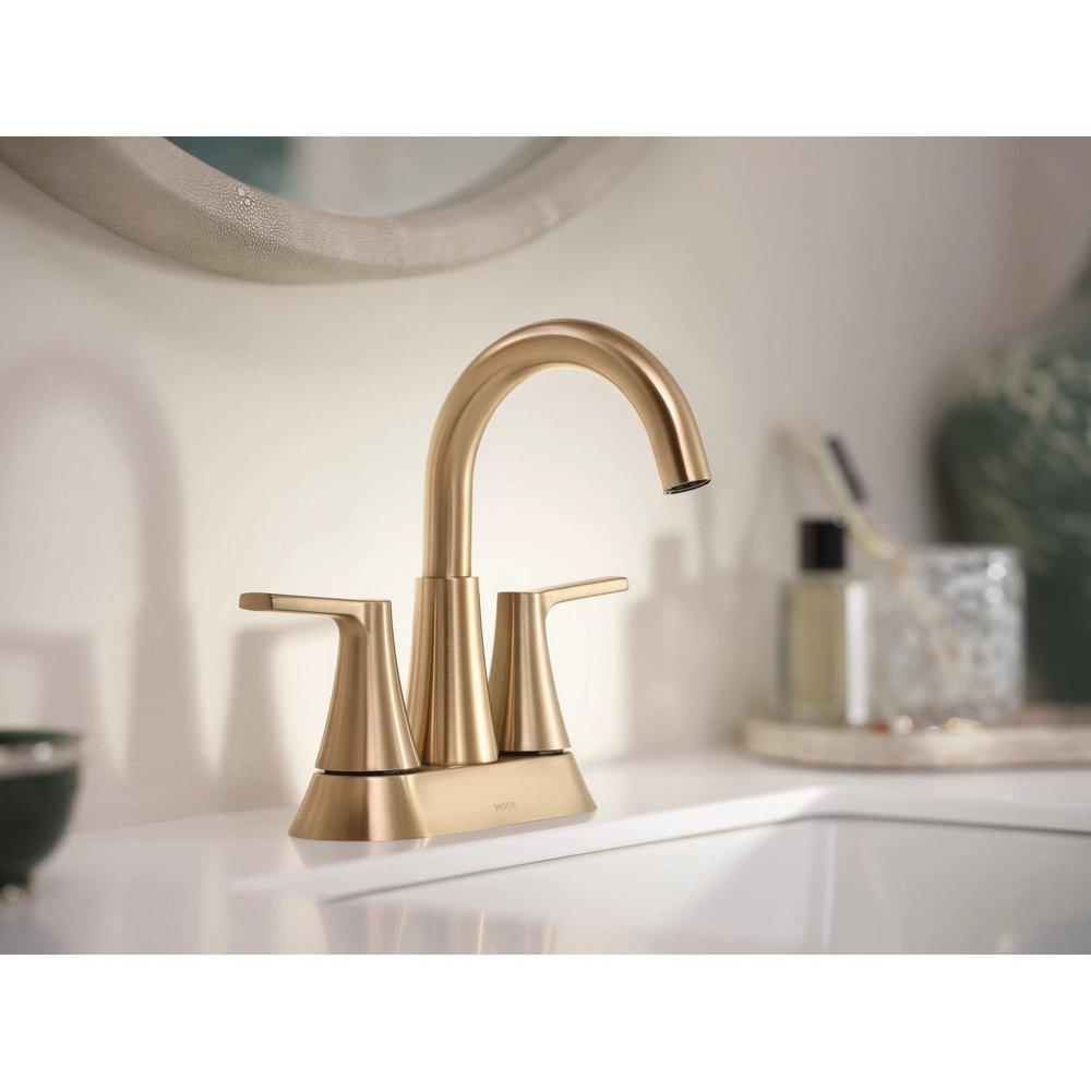 Moen Bronzed Gold Two Handle Centerset Bathroom Sink Faucet 