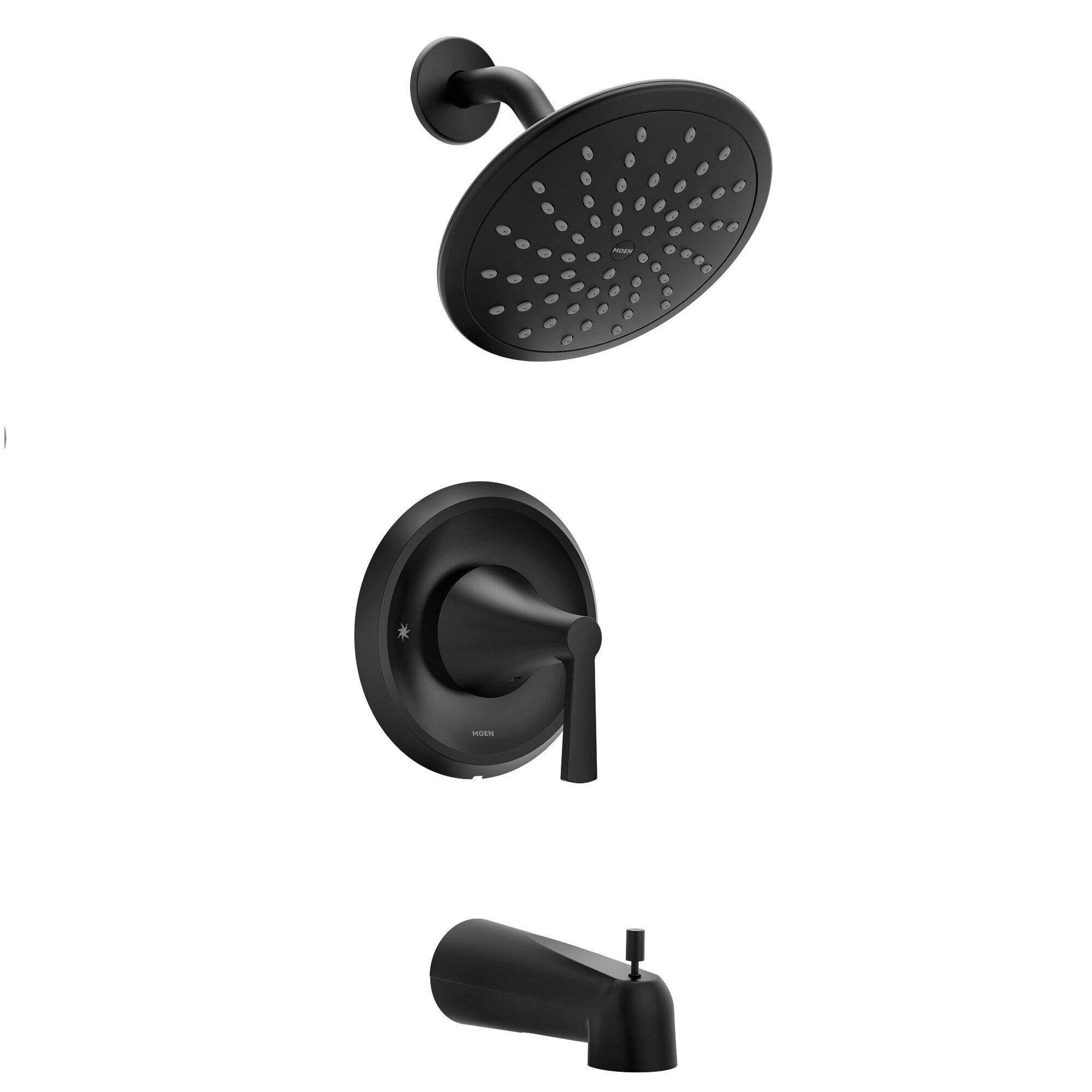 Moen Matte Black One Handle Single Function Bathtub & Shower Faucet (Trim Only) 