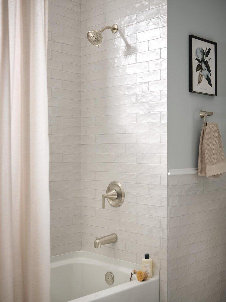 Moen Brushed Nickel Single Handle Multi Function Bathtub & Shower Faucet (Trim Only) 