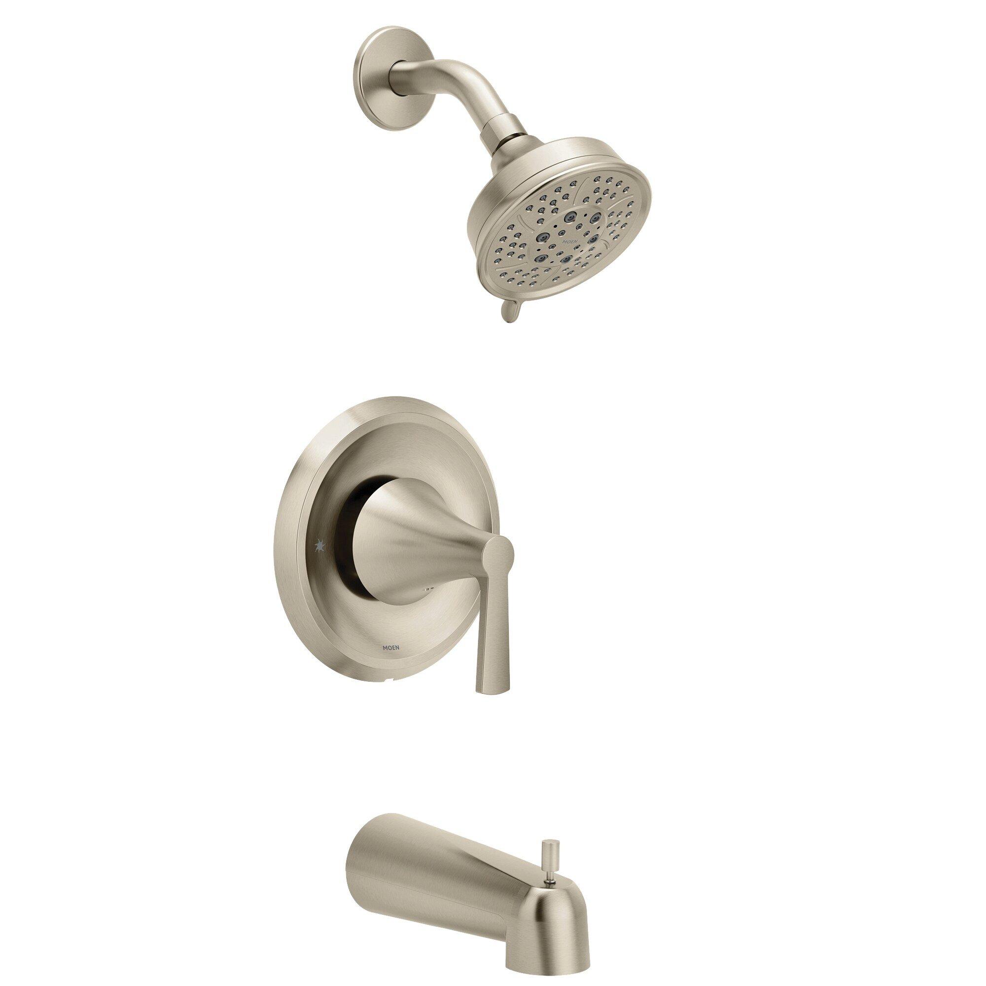 Moen Brushed Nickel Single Handle Multi Function Bathtub & Shower Faucet (Trim Only) 