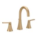 BRONZED GOLD BZG TWO-HANDLE HIGH ARC BATHROOM FAUCET 