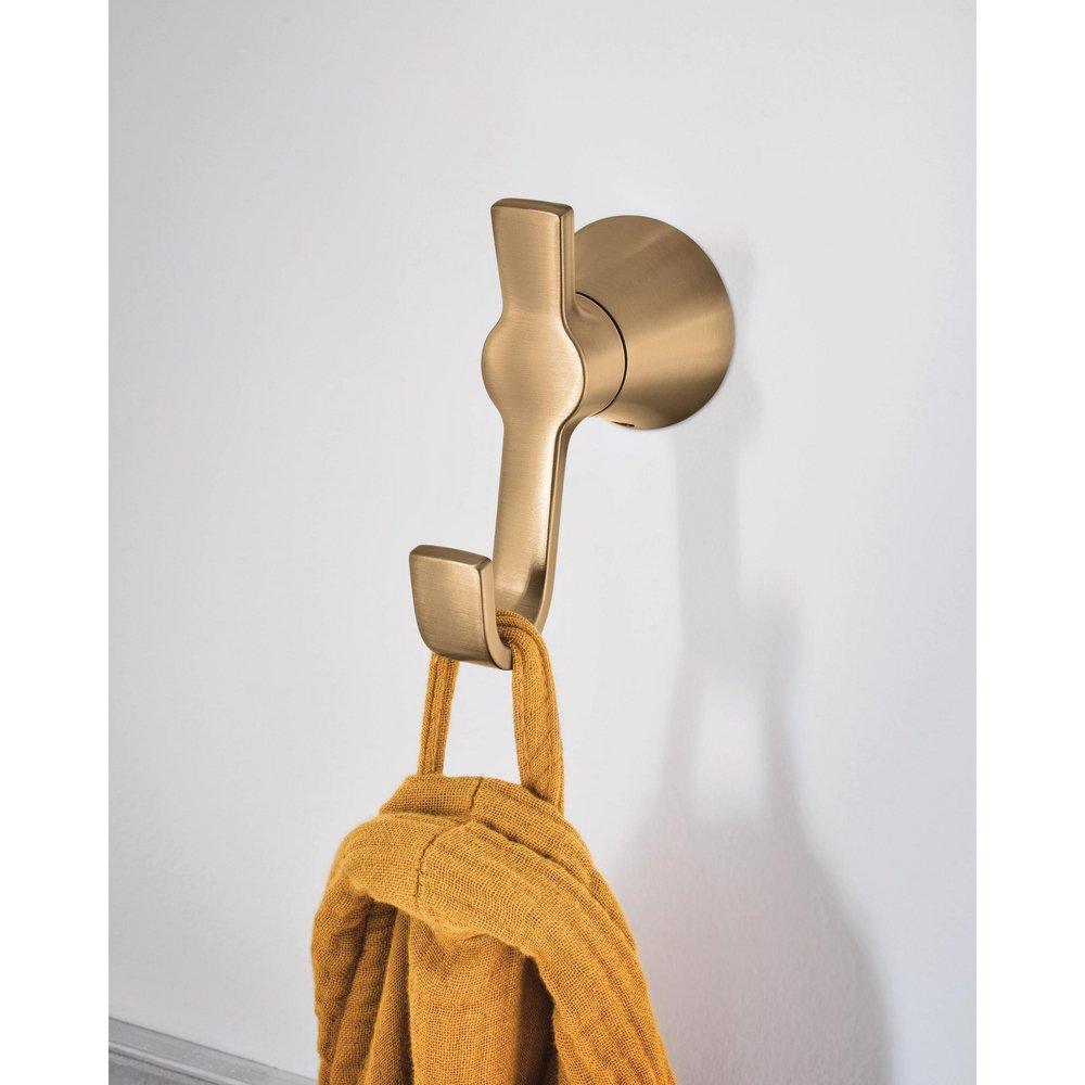 Matte black double robe hook 