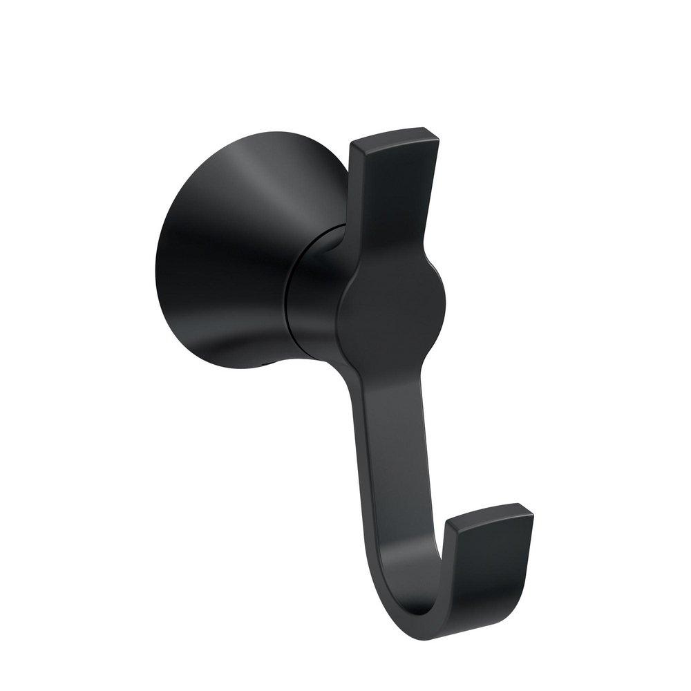 Matte black double robe hook 