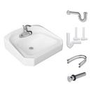 Wall Mount Bathroom Sink with Centerset Faucet Bundle
