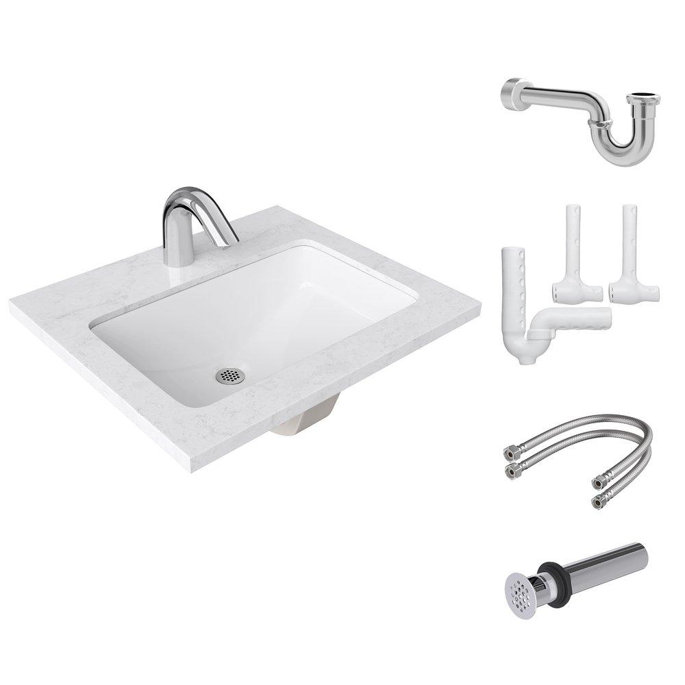 Undermount Bathroom Sink with Sensor Faucet Bundle (7 Pieces)? 