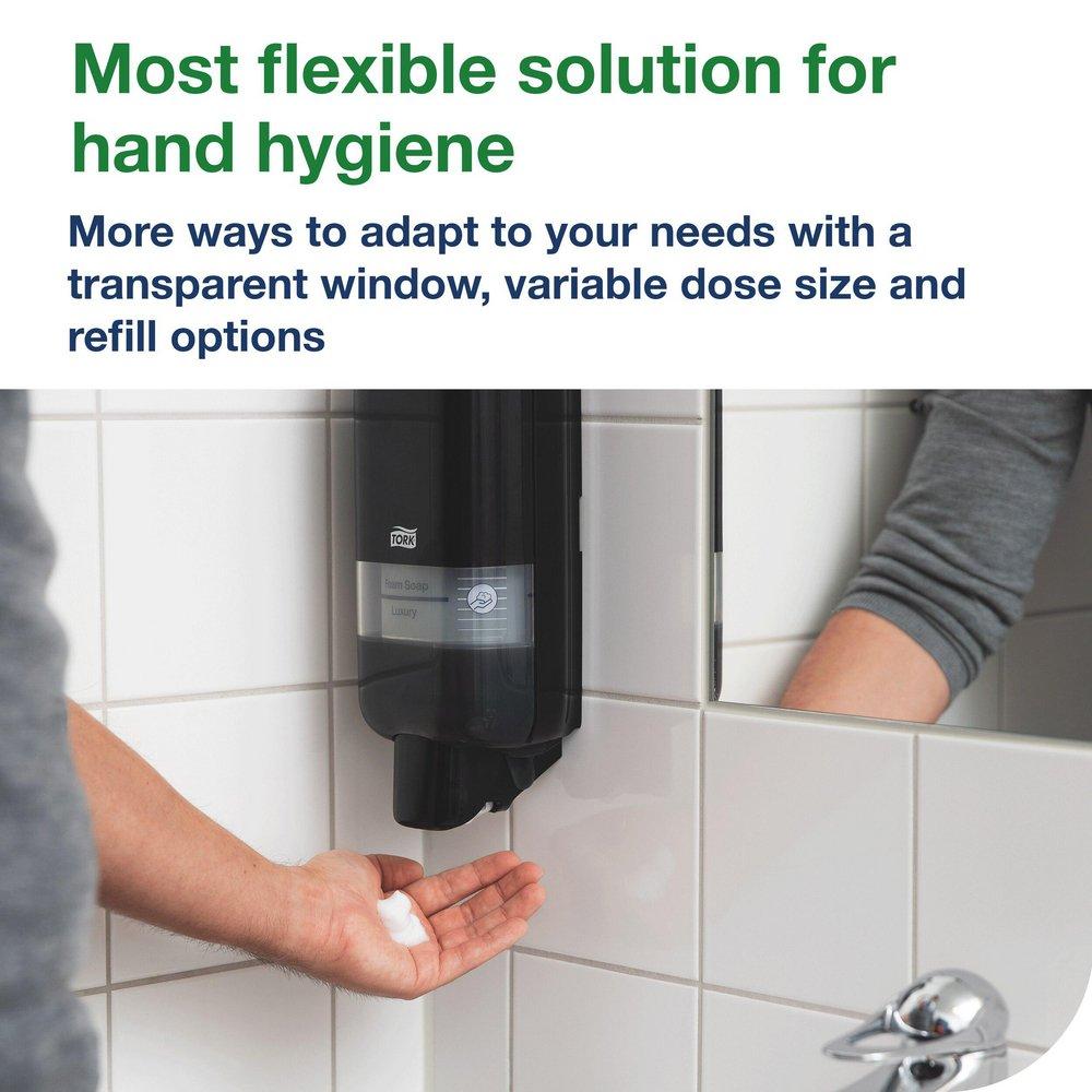TORK S4 MANUAL SOAP AND SANITIZER DISPENSER BLACK 