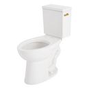 LAVRIK TWO-PIECE ELONGATED TOILET WITH REVERSIBLE TANK - NO SEAT - BRUSHED GOLD HANDLE 