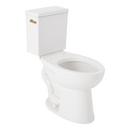 1.28 gpf Two Piece Elongated Toilet with Reversible Tank and Brushed Gold Handle, Less Toilet Seat