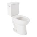 Two Piece Elongated Toilet with Reversible Tank and Polished Nickel Handle, Less Toilet Seat