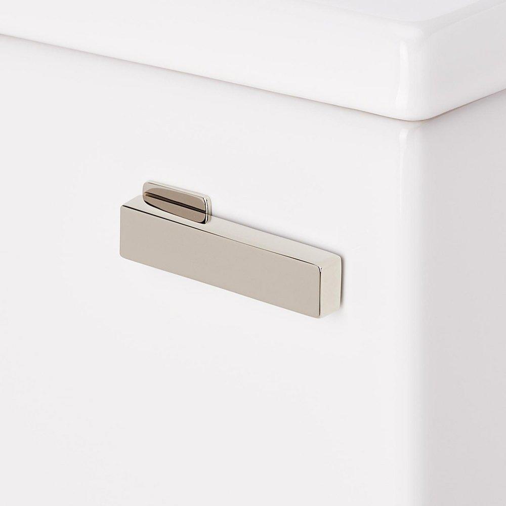 1.28 gpf Two Piece Elongated Toilet with Reversible Tank and Polished Nickel Handle, Less Toilet Seat 