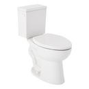 Two Piece Elongated Toilet with Reversible Tank and White Handle, Includes Toilet Seat