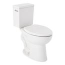 Two Piece Elongated Toilet with Reversible Tank and Brushed Nickel Handle, Includes Toilet Seat