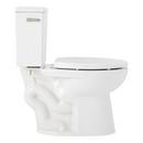 1.28 gpf Two Piece Elongated Toilet with Reversible Tank and Brushed Nickel Handle, Includes Toilet Seat 