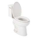 1.28 gpf Two Piece Elongated Toilet with Reversible Tank and Brushed Nickel Handle, Includes Toilet Seat 