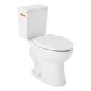 Two Piece Elongated Toilet with Reversible Tank and Brushed Gold Handle, Includes Toilet Seat