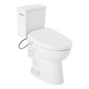 LAVRIK TWO-PIECE ELONGATED TOILET WITH REVERSIBLE TANK - BIDET SEAT - CHROME HANDLE 