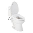 1.28 gpf Two Piece Elongated Toilet with Reversible Tank and Chrome Handle, Includes Bidet Seat 