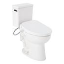 Two Piece Elongated Toilet with Reversible Tank and Matte Black Handle, Includes Bidet Seat