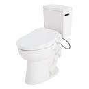 1.28 gpf Two Piece Elongated Toilet with Reversible Tank and Matte Black Handle, Includes Bidet Seat 