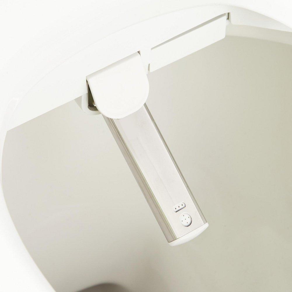 LAVRIK TWO-PIECE ELONGATED TOILET WITH REVERSIBLE TANK - BIDET SEAT - WHITE HANDLE 