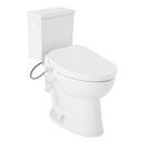 1.28 gpf Two Piece Elongated Toilet with Reversible Tank and White Handle, Includes Bidet Seat