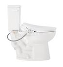 LAVRIK TWO-PIECE ELONGATED TOILET WITH REVERSIBLE TANK - BIDET SEAT - WHITE HANDLE 