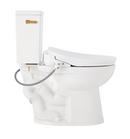 LAVRIK TWO-PIECE ELONGATED TOILET WITH REVERSIBLE TANK - BIDET SEAT - BRUSHED GOLD HANDLE 