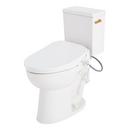 LAVRIK TWO-PIECE ELONGATED TOILET WITH REVERSIBLE TANK - BIDET SEAT - BRUSHED GOLD HANDLE 