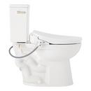 1.28 gpf Two Piece Elongated Toilet with Reversible Tank and Polished Nickel Handle, Includes Bidet Seat 