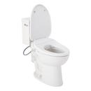 1.28 gpf Two Piece Elongated Toilet with Reversible Tank and Polished Nickel Handle, Includes Bidet Seat 