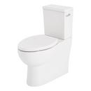 LAVRIK TWO-PIECE SKIRTED ELONGATED TOILET WITH REVERSIBLE TANK - CHROME HANDLE 
