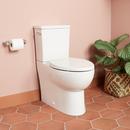 Two Piece Elongated Skirted Toilet with Reversible Tank and Chrome Handle, Less Toilet Seat