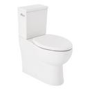 LAVRIK TWO-PIECE SKIRTED ELONGATED TOILET WITH REVERSIBLE TANK - CHROME HANDLE 
