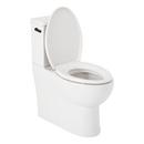 LAVRIK TWO-PIECE SKIRTED ELONGATED TOILET WITH REVERSIBLE TANK - MATTE BLACK HANDLE 