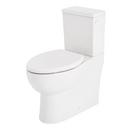 LAVRIK TWO-PIECE SKIRTED ELONGATED TOILET WITH REVERSIBLE TANK - WHITE HANDLE 