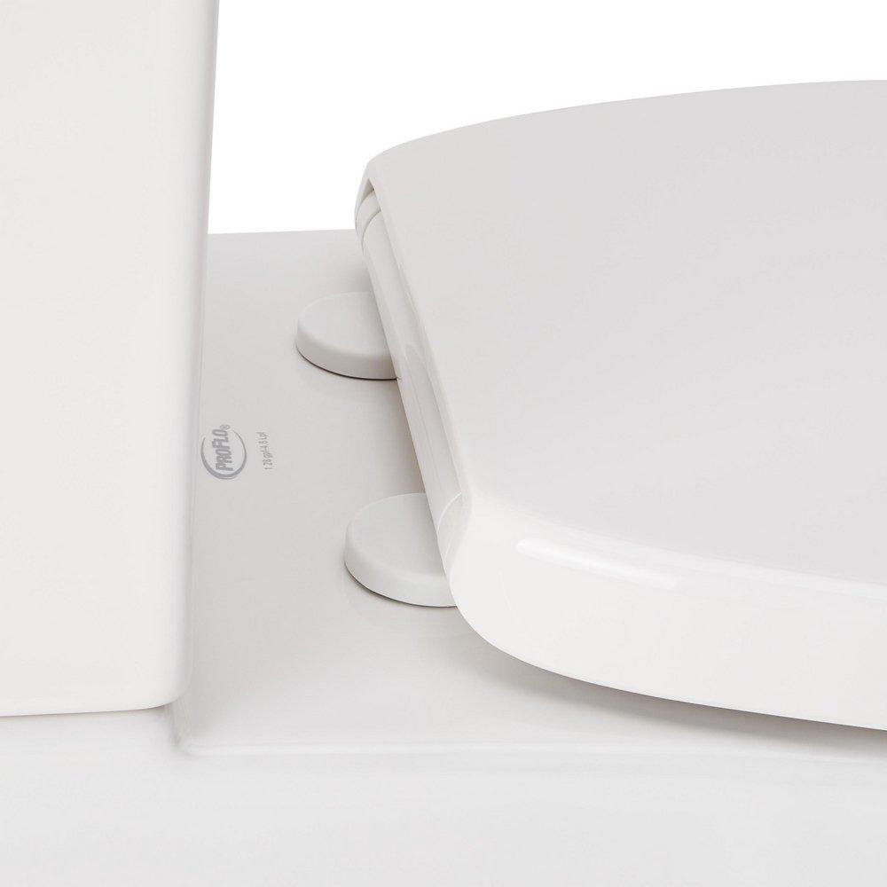 LAVRIK TWO-PIECE SKIRTED ELONGATED TOILET WITH REVERSIBLE TANK - WHITE HANDLE 