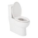 Two Piece Elongated Skirted Toilet with Reversible Tank and White Handle, Less Toilet Seat 